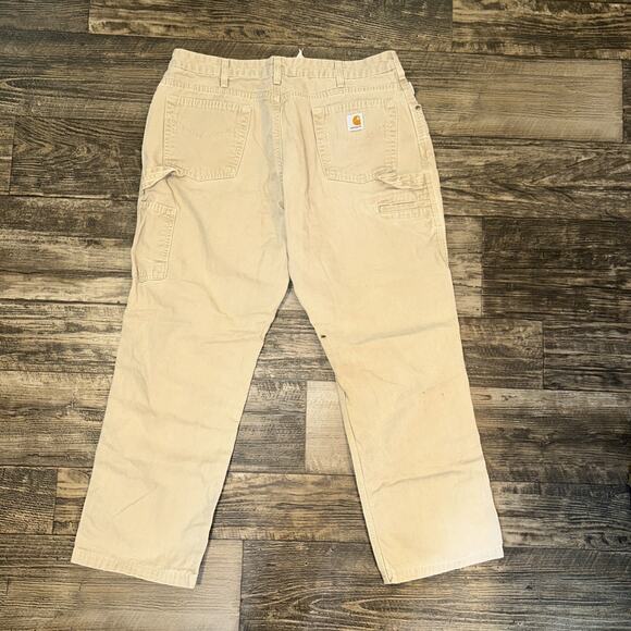Carhartt Womens carpenter Canvas Pants Size 16x30 Loose Fit Brown Tan - Picture 7 of 10